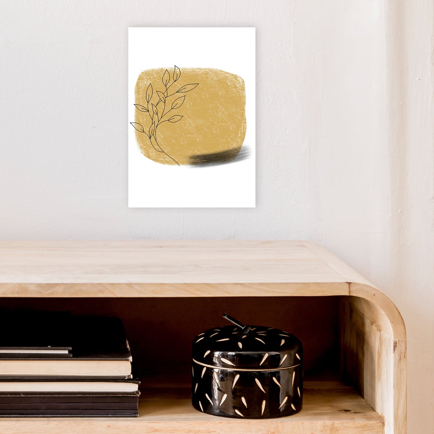 Avelena | Dalia Krit Gold Blumen Quadrat Kunstdruck Von Pixy Paper