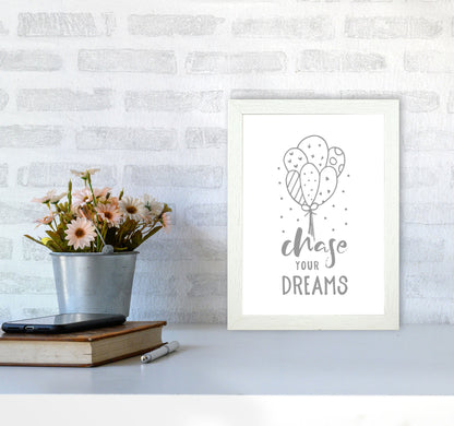 Avelena | Chase Your Dreams Grauer Rahmen Kinderzimmer Wandkunst Druck
