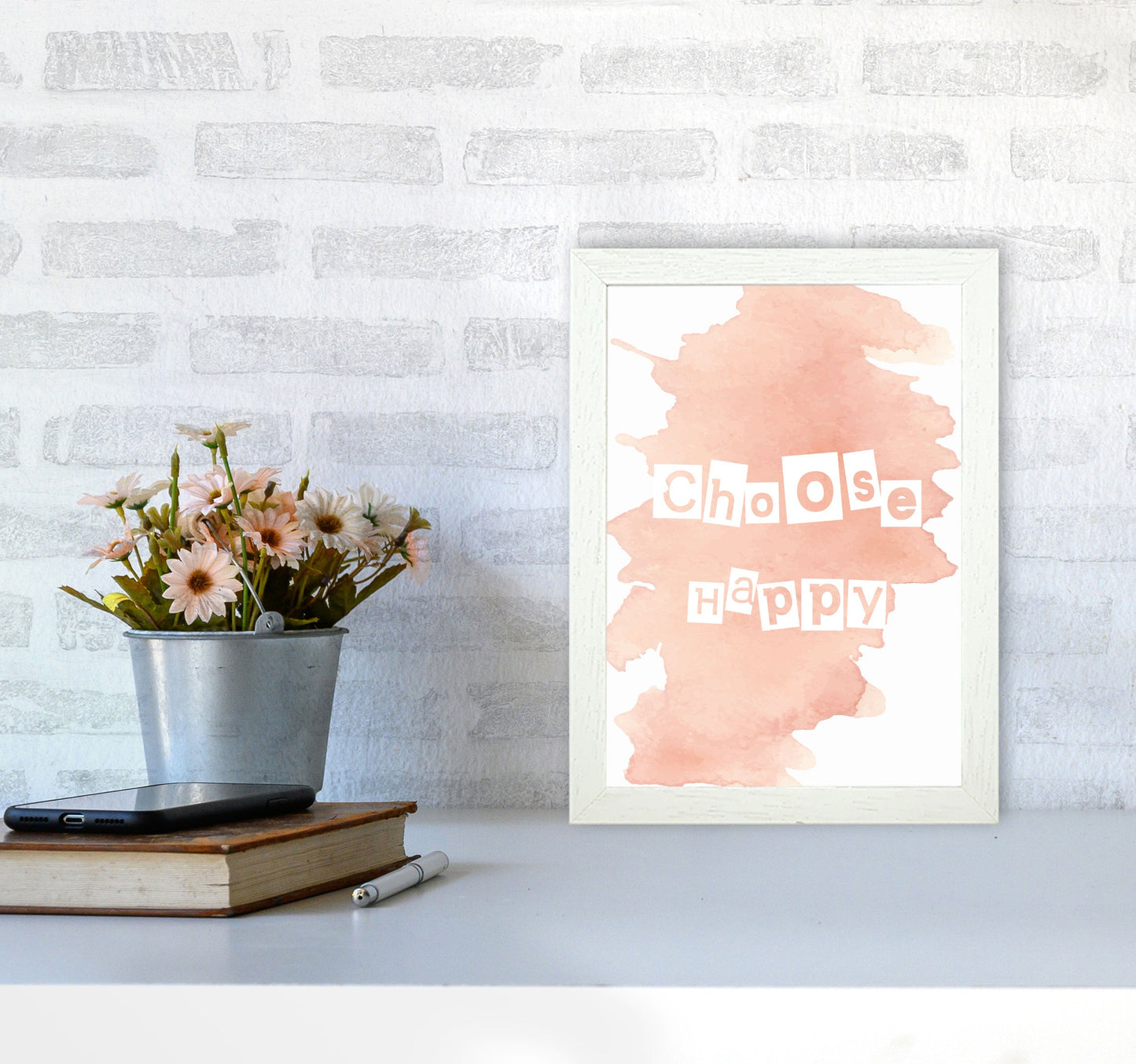 Avelena | Wähle Happy Peach Aquarell Moderne Druck