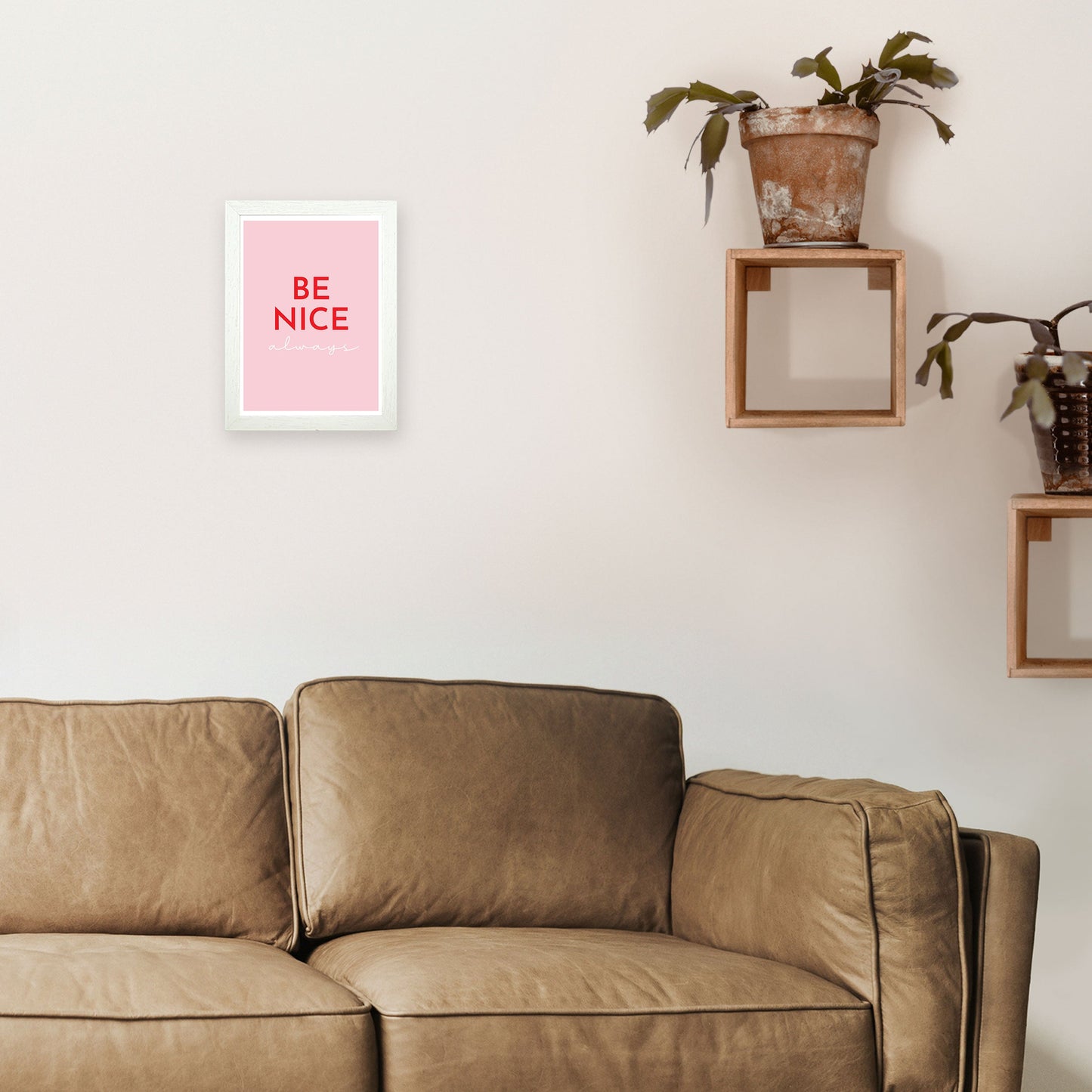 Avelena | Be Nice Pink Kunstdruck von Pixy Paper