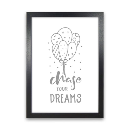 Avelena | Chase Your Dreams Grauer Rahmen Kinderzimmer Wandkunst Druck