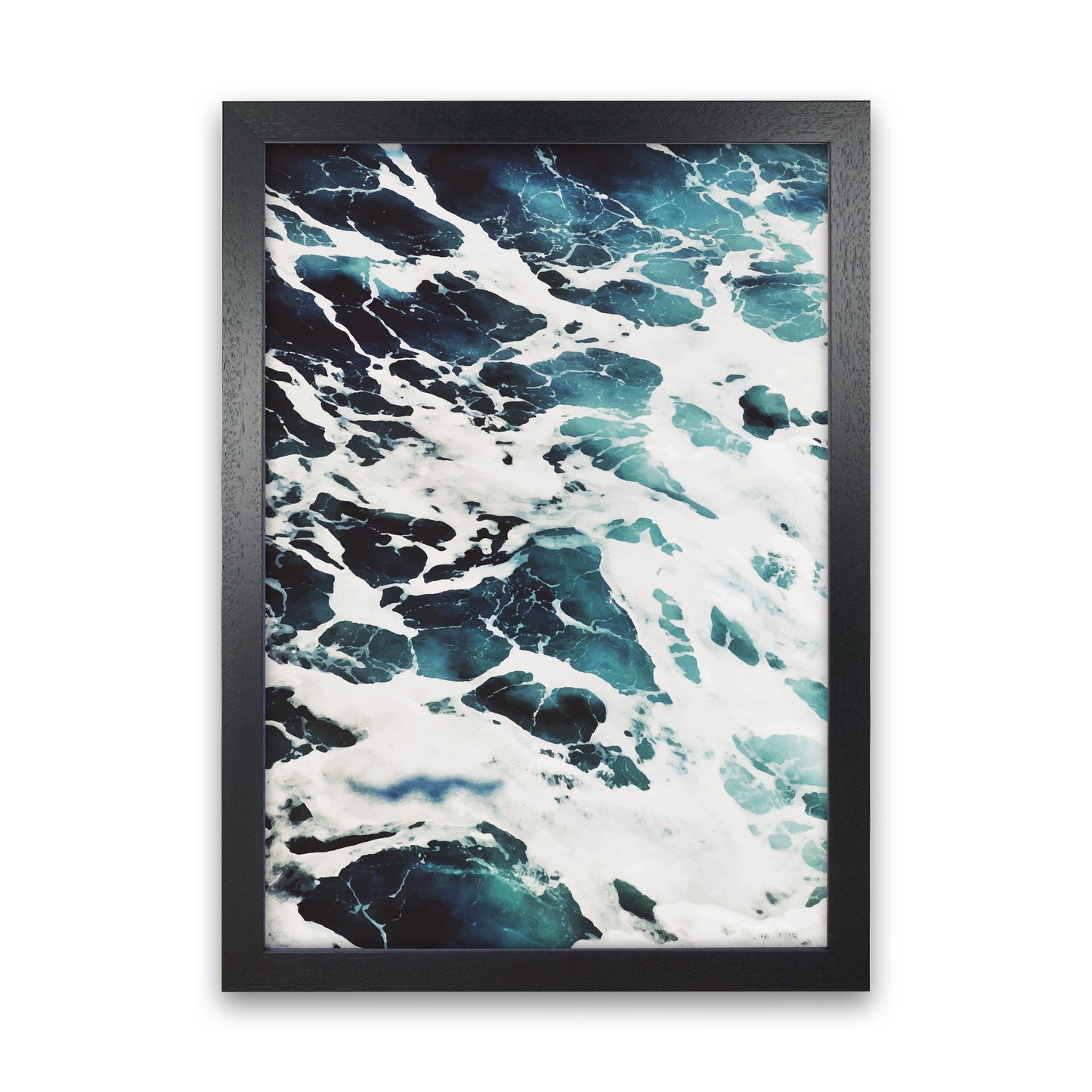 Avelena | Blau Weiß Wasser Moderne Druck, Rahmen Botanische & Natur Kunst Druck