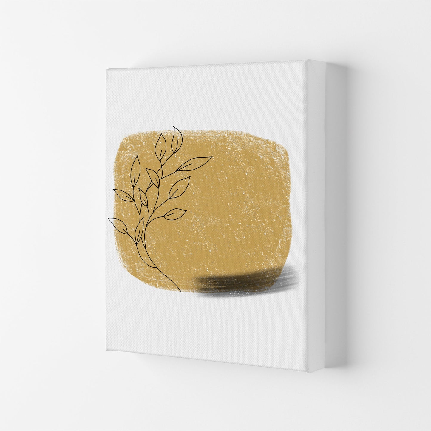 Avelena | Dalia Krit Gold Blumen Quadrat Kunstdruck Von Pixy Paper