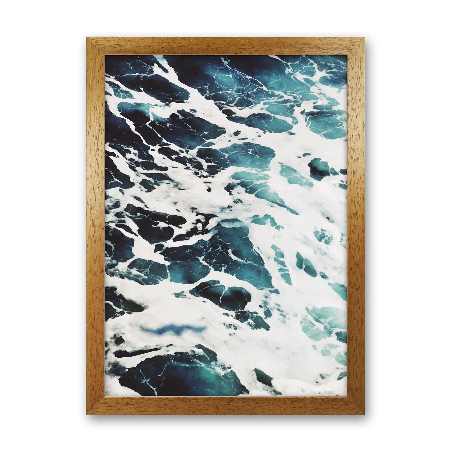 Avelena | Blau Weiß Wasser Moderne Druck, Rahmen Botanische & Natur Kunst Druck