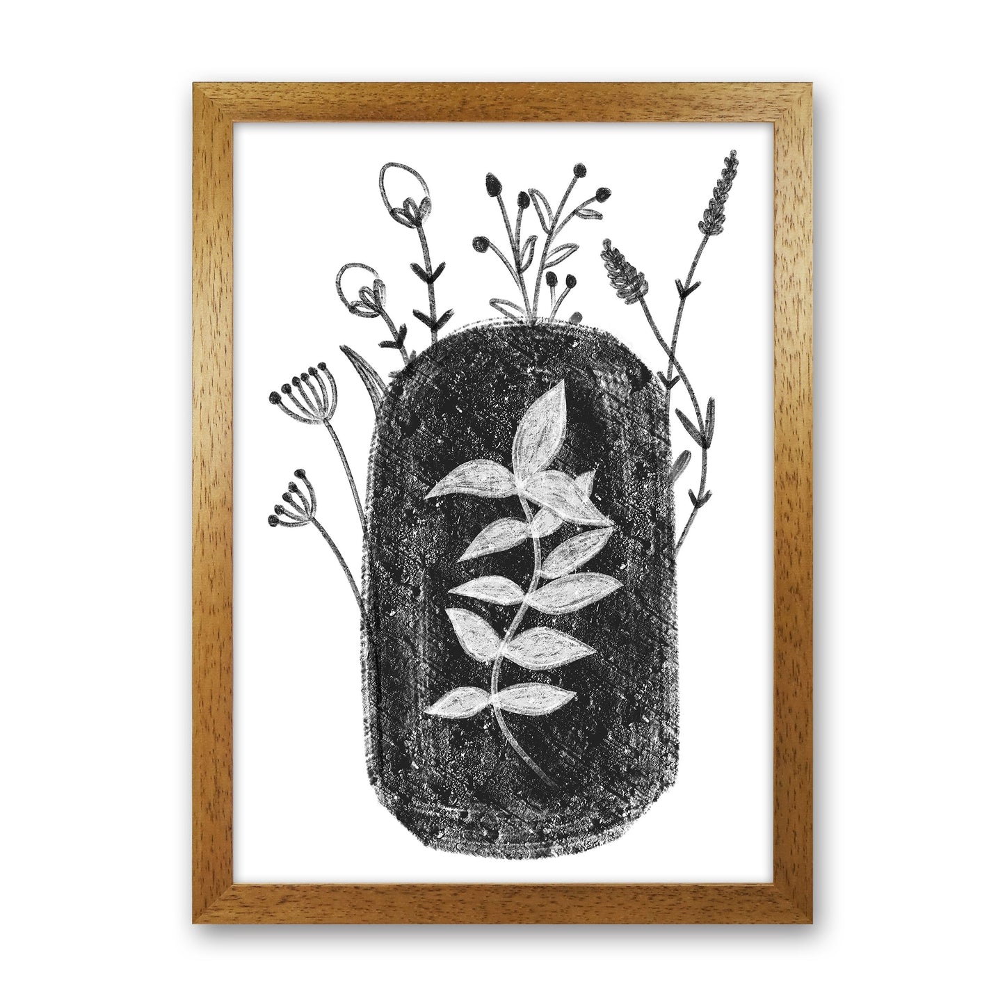 Avelena | Dalia Kreide Schwarz Floral Kunstdruck Von Pixy Paper
