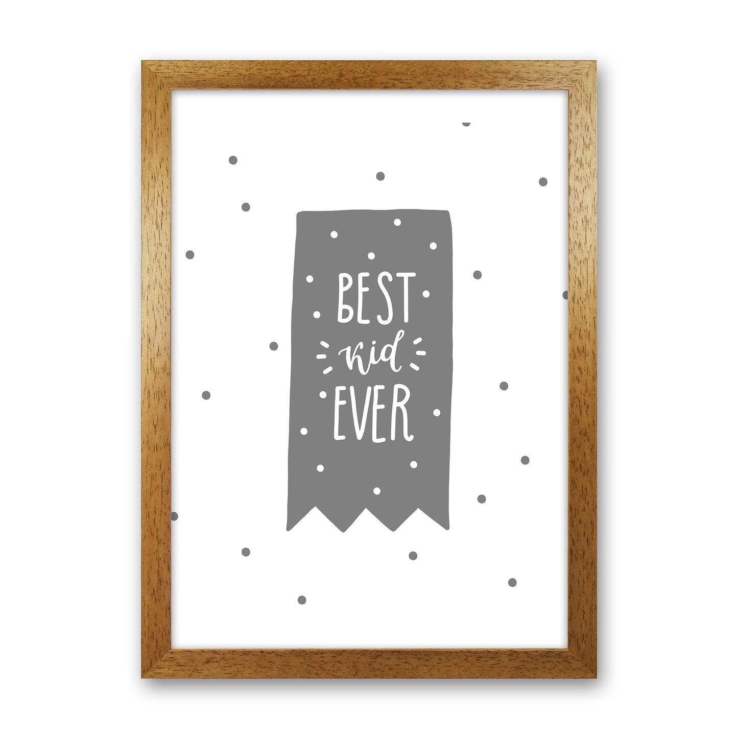 Avelena | Best Kid Ever Grau Super Scandi Kunstdruck von Pixy Paper