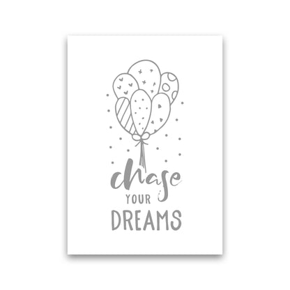 Avelena | Chase Your Dreams Grauer Rahmen Kinderzimmer Wandkunst Druck