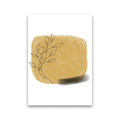 Avelena | Dalia Krit Gold Blumen Quadrat Kunstdruck Von Pixy Paper