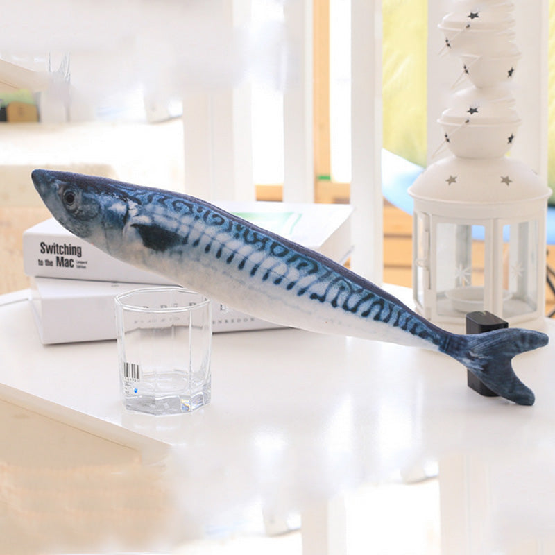 Avelena | 1Pc 3D Fisch Kreativ Katze Kätzchen Kauen Katzen Spielzeug Puppe Katzenminze Gefüllter Fisch Interaktives Kätzchen Spielzeug Gefülltes Kissen