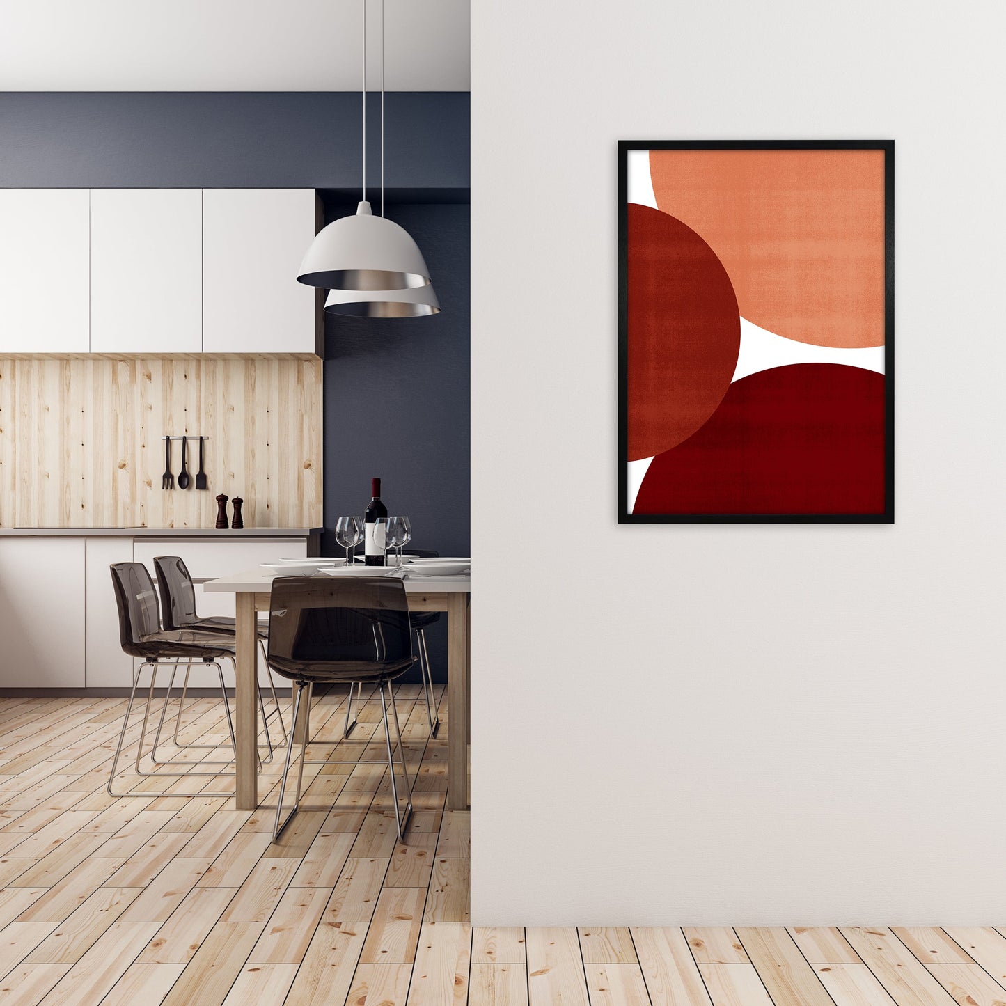 Avelena | Abstrakte Kunst Rott Original Moderne Gegenwartskunst Druck
