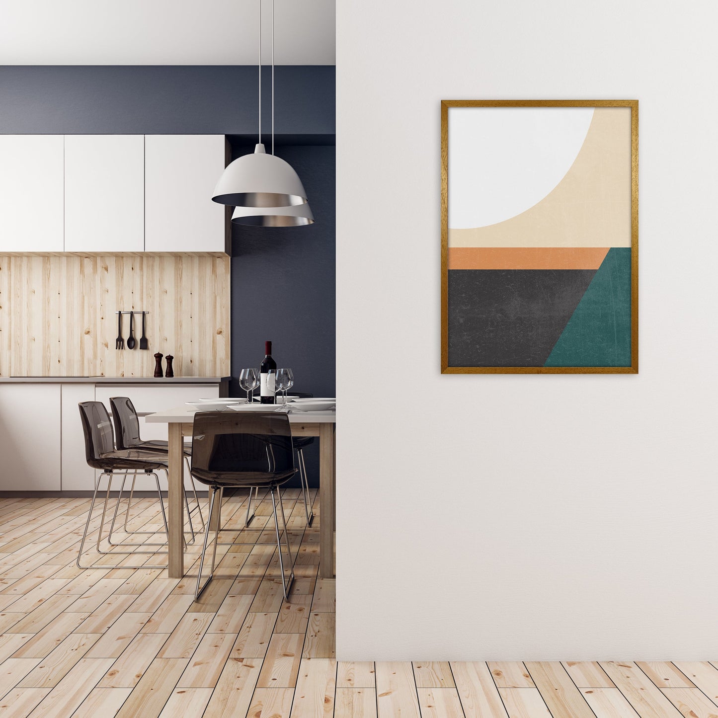 Avelena | Farbenfrohes Mid Century Modern Druck A