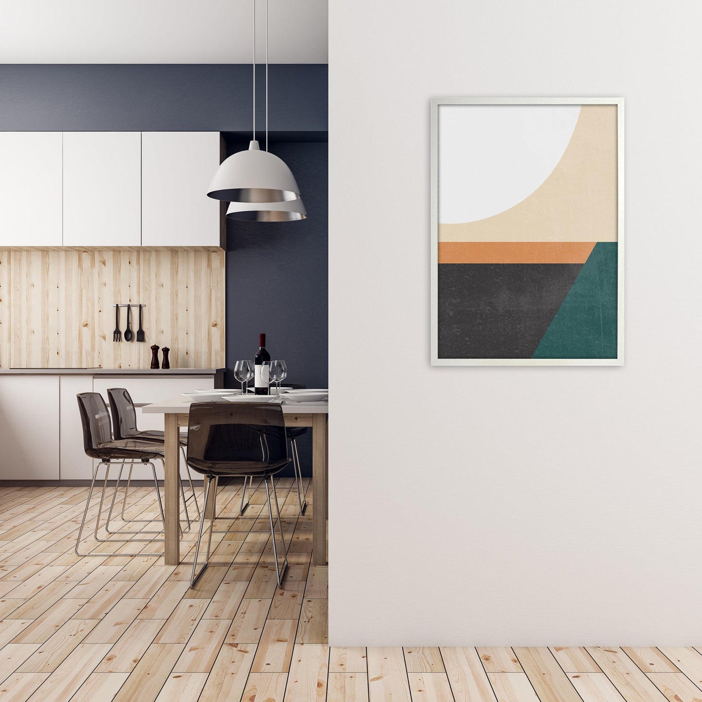 Avelena | Farbenfrohes Mid Century Modern Druck A