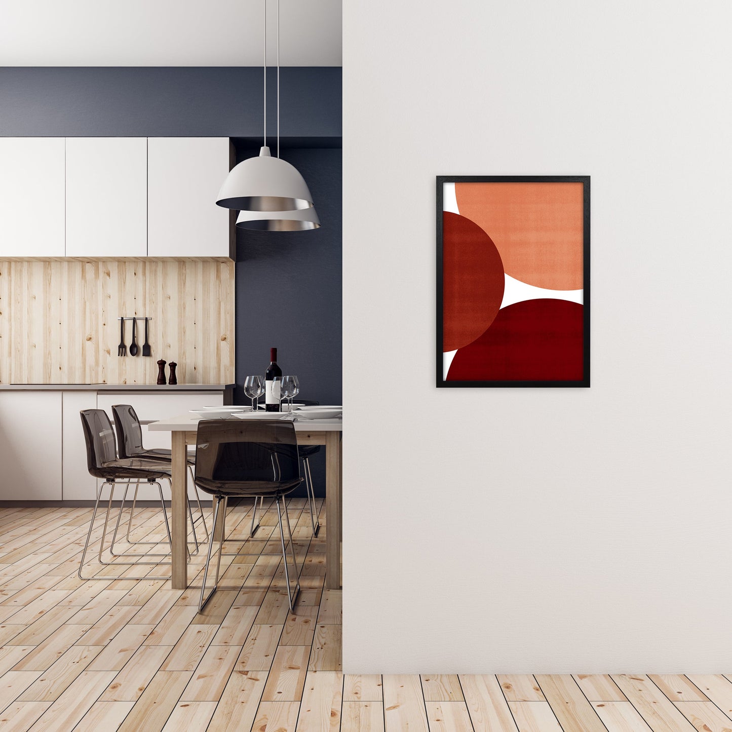 Avelena | Abstrakte Kunst Rott Original Moderne Gegenwartskunst Druck