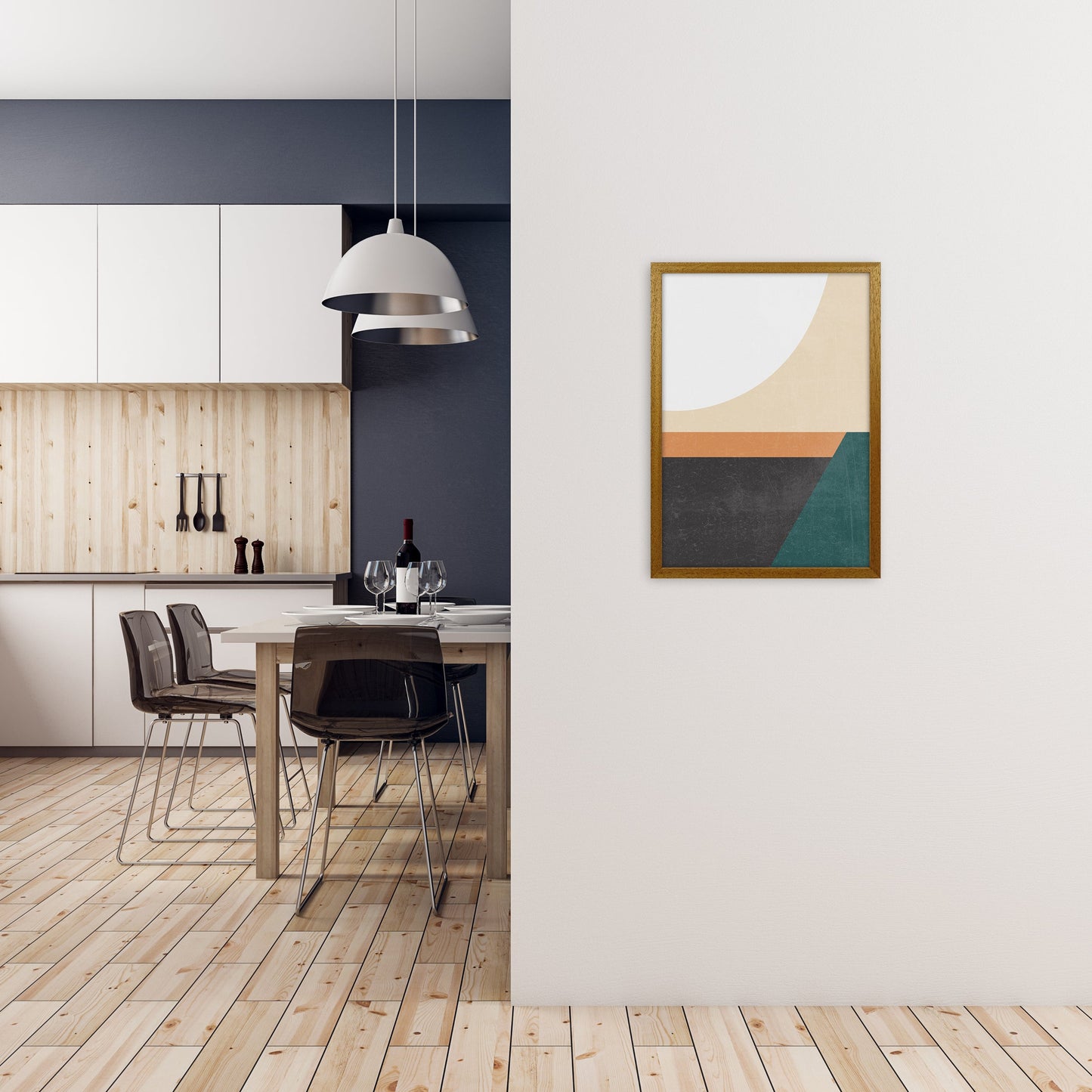 Avelena | Farbenfrohes Mid Century Modern Druck A