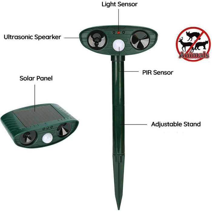 Avelena |  Waschbär Outdoor Ultrasonic Repeller - Solarbetriebener Ultrasonic Tier- und Schädlingabwehr - Befreien Sie sich innerhalb von 48 Stunden von Waschbären