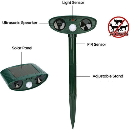 Avelena |  Waschbär Outdoor Ultrasonic Repeller - Solarbetriebener Ultrasonic Tier- und Schädlingabwehr - Befreien Sie sich innerhalb von 48 Stunden von Waschbären