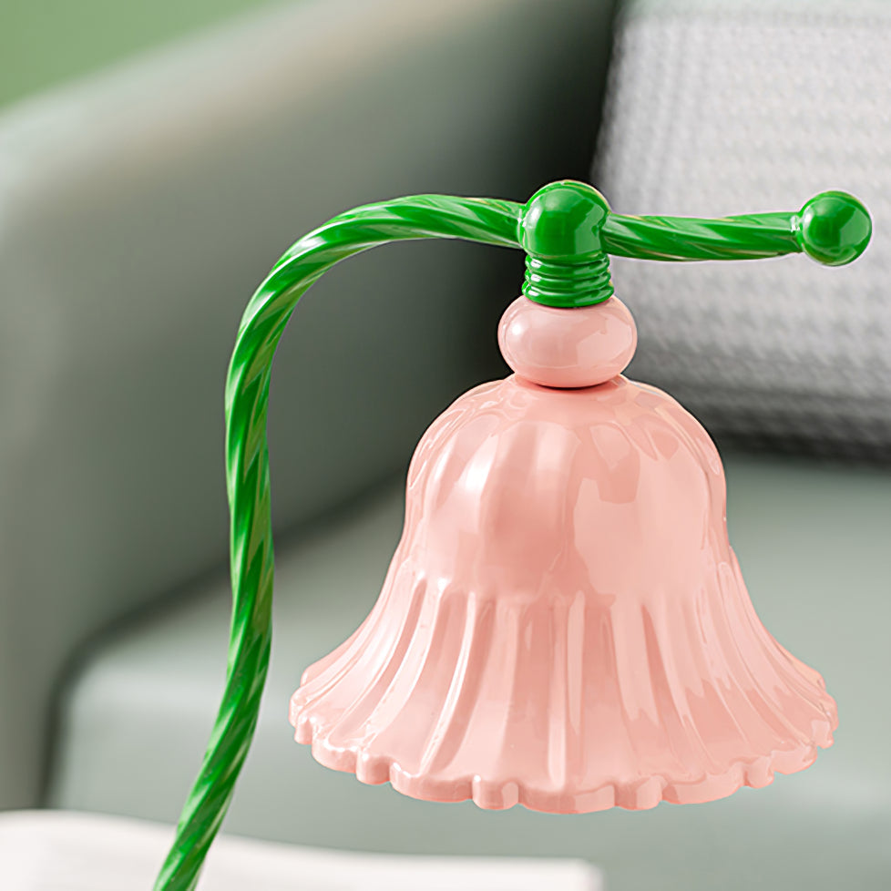 Avelena | BloomAura – Charmante rosa Glas-Tischlampe