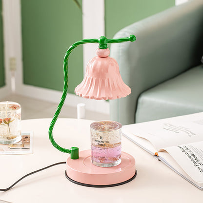 Avelena | BloomAura – Charmante rosa Glas-Tischlampe