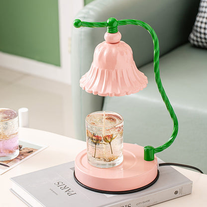 Avelena | BloomAura – Charmante rosa Glas-Tischlampe