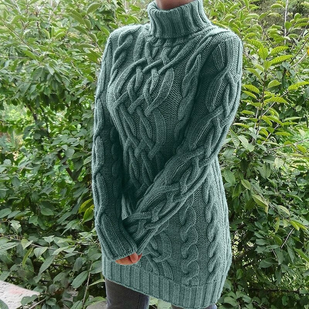 Warmer Kabelpullover mit Rollkragen