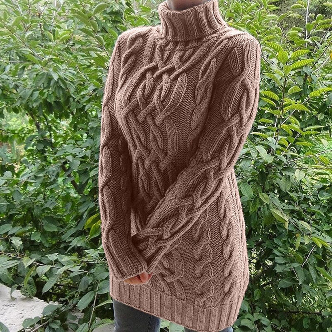 Warmer Kabelpullover mit Rollkragen