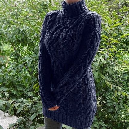 Warmer Kabelpullover mit Rollkragen