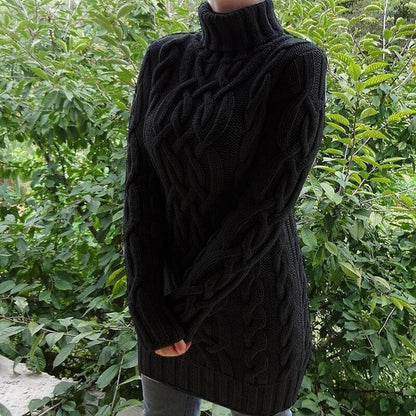 Warmer Kabelpullover mit Rollkragen