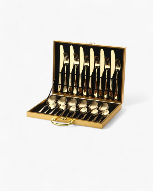 Avelena – Golden Besteckset mit raffiniertem Finish für stilvolles Speisen