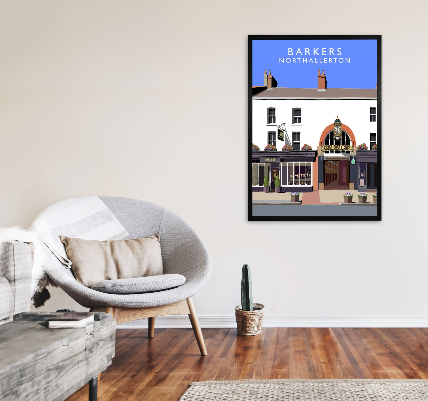Avelena | Barkers Northallerton Rammet digitale Kunstdruck von Richard O'Neill