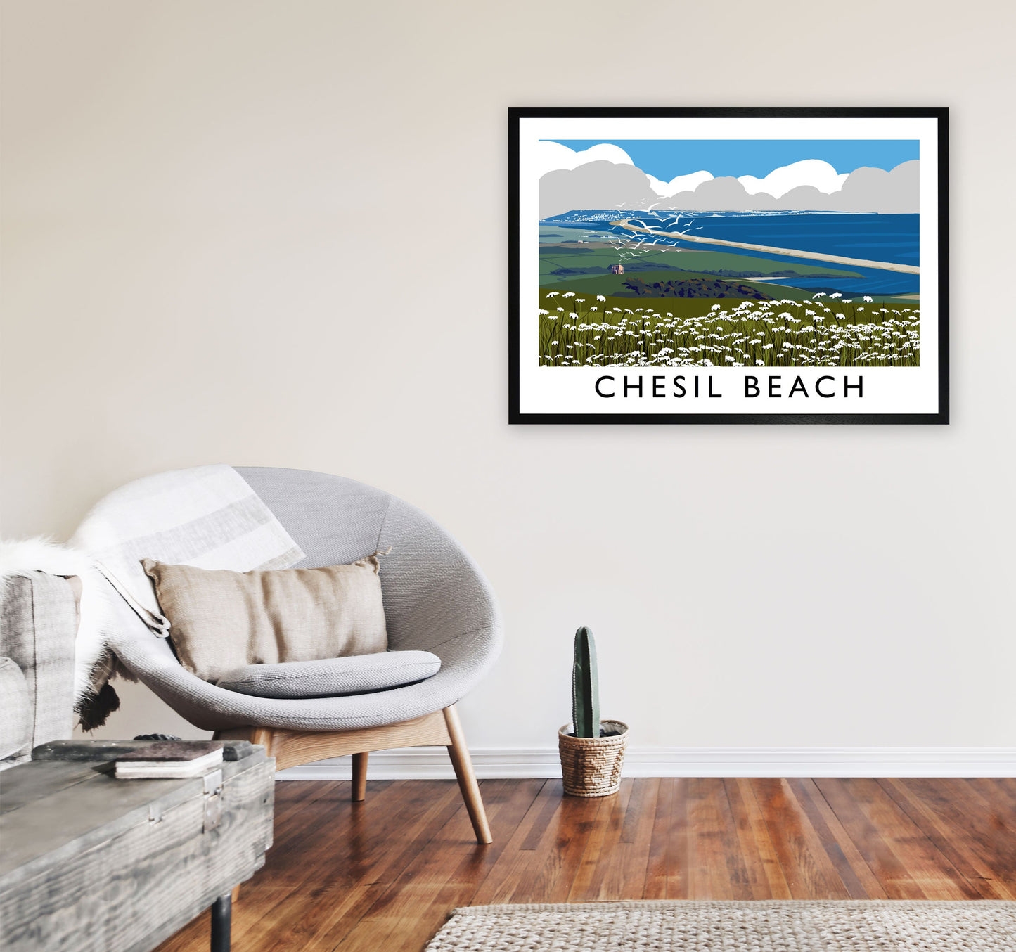 Avelena | Chesil Beach Rahmen Digital Kunstdruck