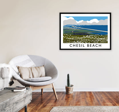 Avelena | Chesil Beach Rahmen Digital Kunstdruck