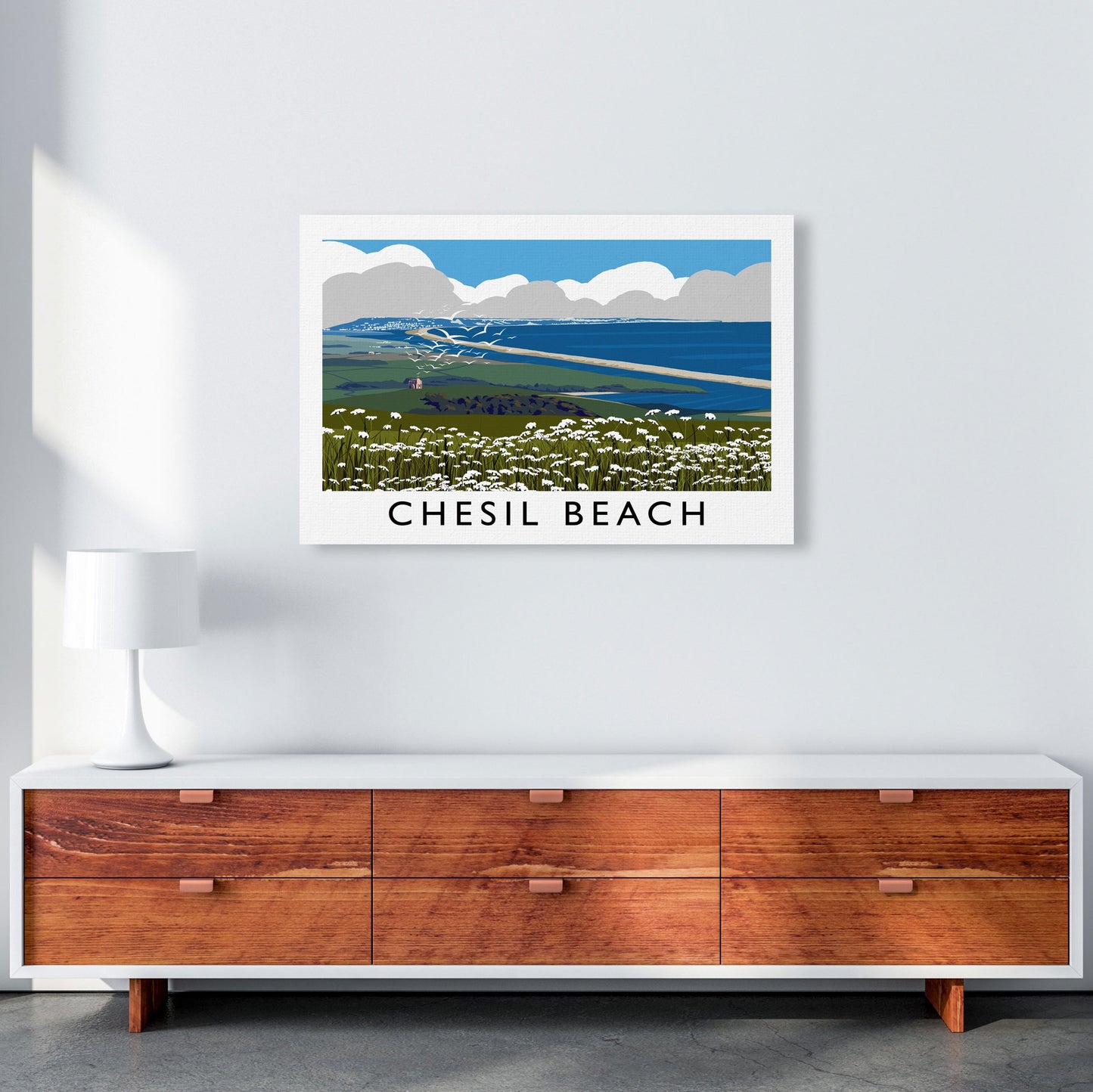 Avelena | Chesil Beach Rahmen Digital Kunstdruck