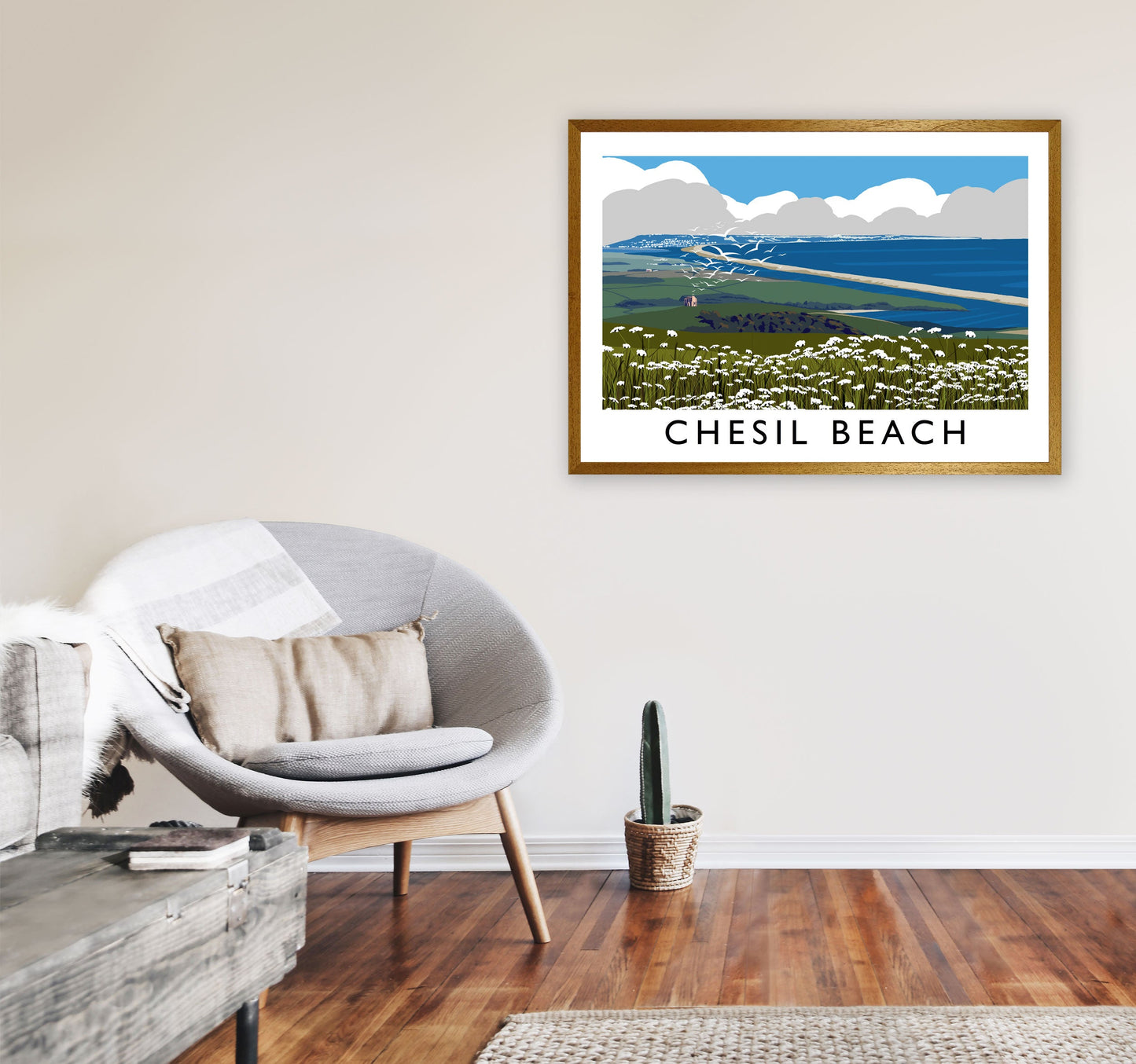 Avelena | Chesil Beach Rahmen Digital Kunstdruck