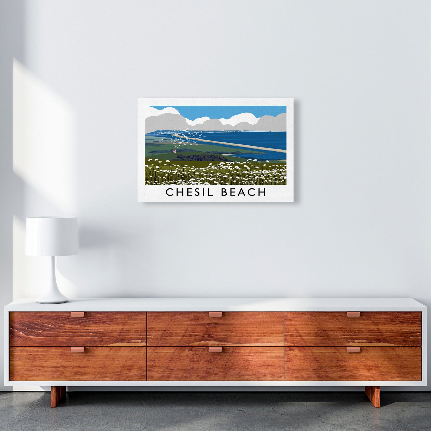 Avelena | Chesil Beach Rahmen Digital Kunstdruck