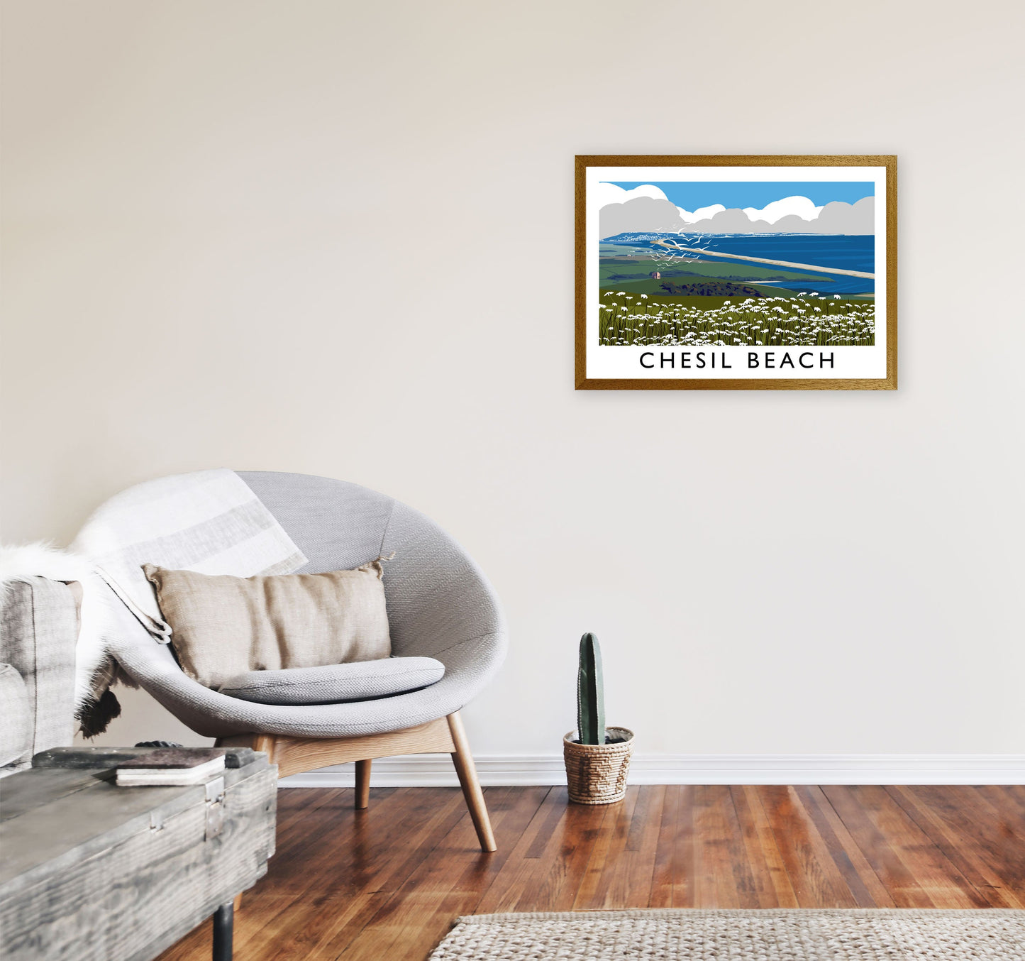 Avelena | Chesil Beach Rahmen Digital Kunstdruck