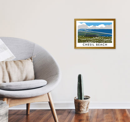 Avelena | Chesil Beach Rahmen Digital Kunstdruck