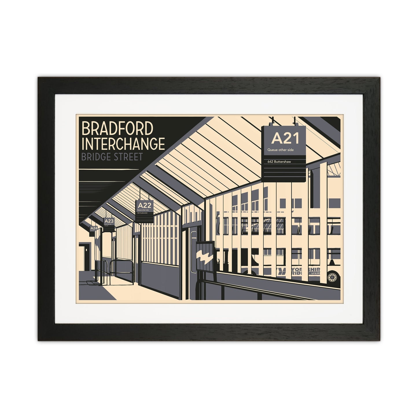 Avelena | Bradford Interchange, Bridge Street Reise Kunst Druck