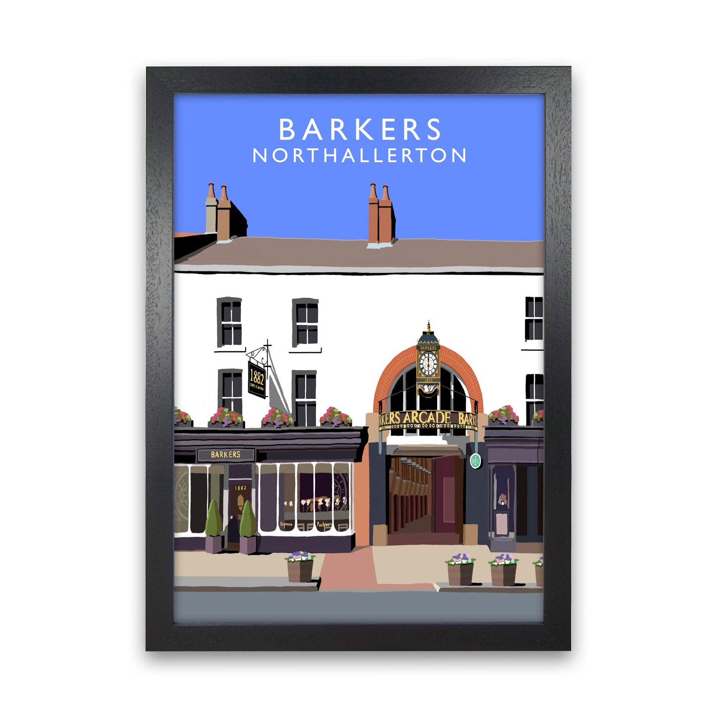 Avelena | Barkers Northallerton Rammet digitale Kunstdruck von Richard O'Neill