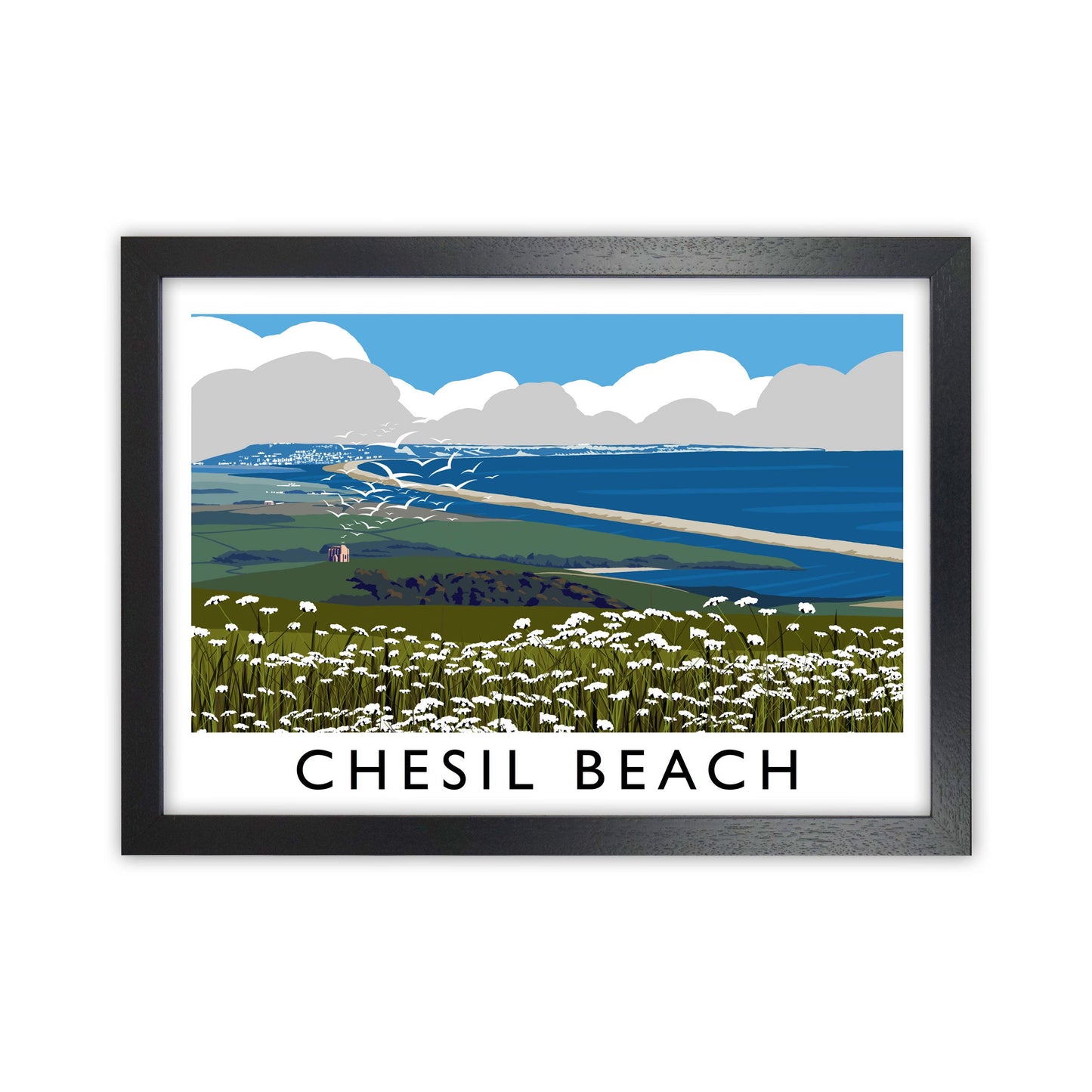 Avelena | Chesil Beach Rahmen Digital Kunstdruck