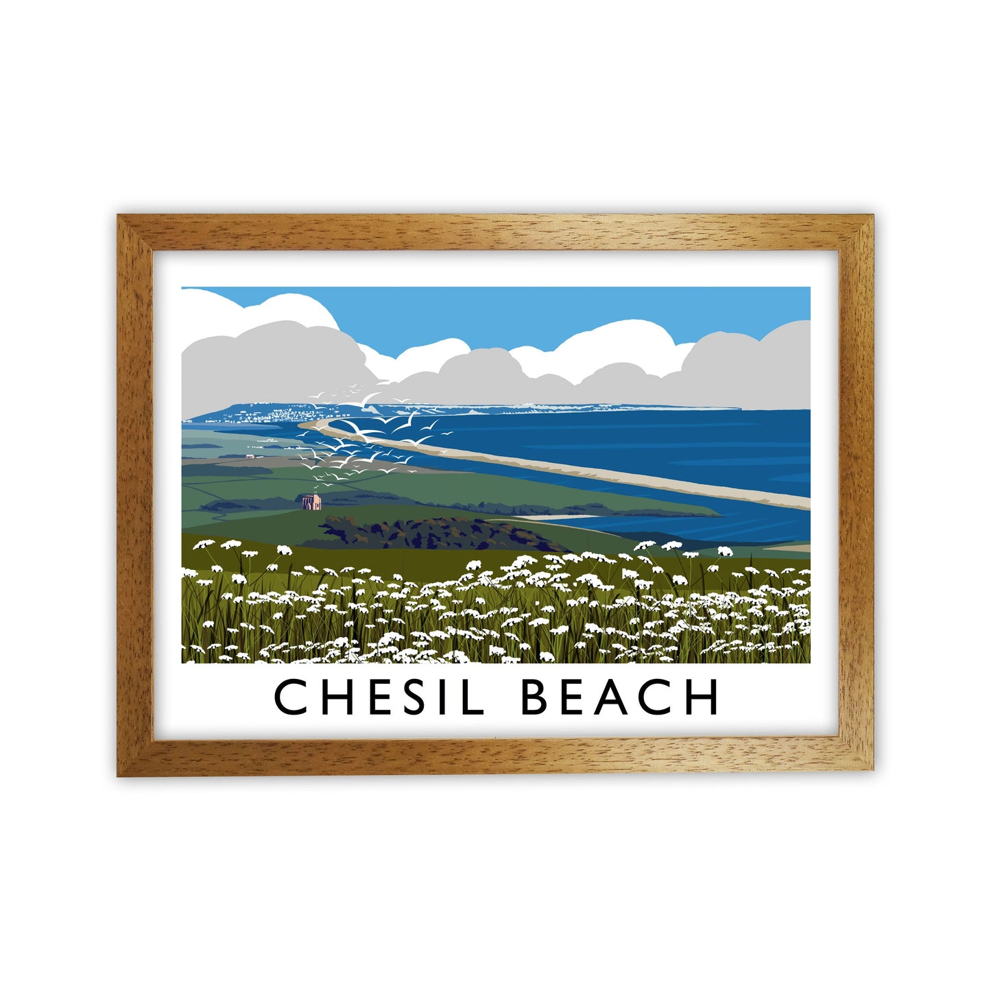 Avelena | Chesil Beach Rahmen Digital Kunstdruck