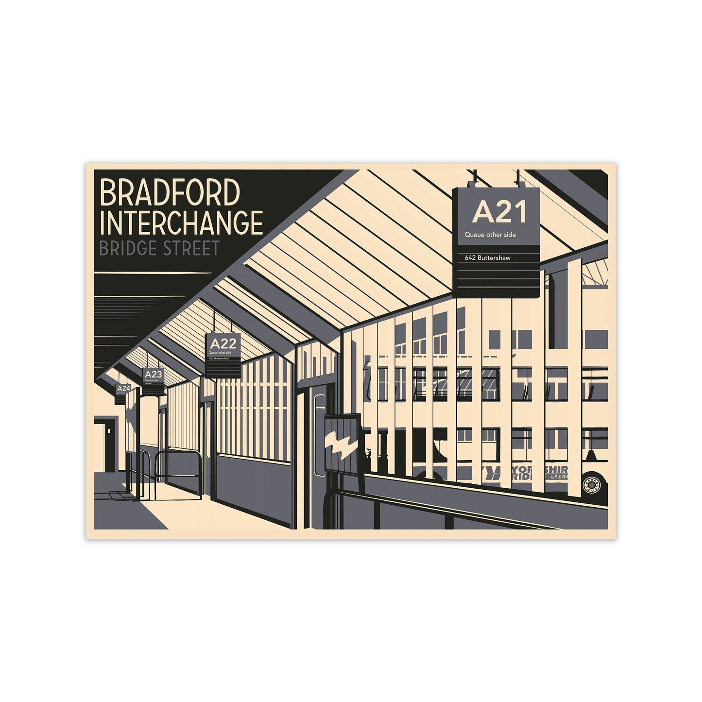 Avelena | Bradford Interchange, Bridge Street Reise Kunst Druck
