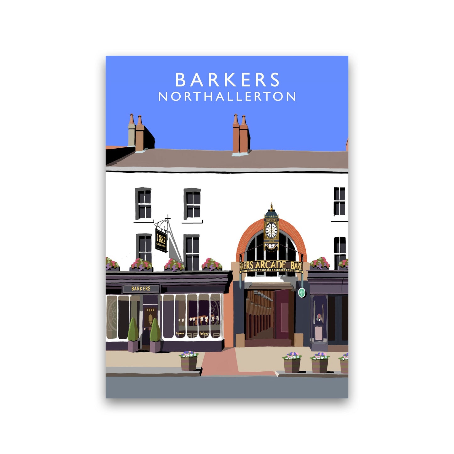 Avelena | Barkers Northallerton Rammet digitale Kunstdruck von Richard O'Neill