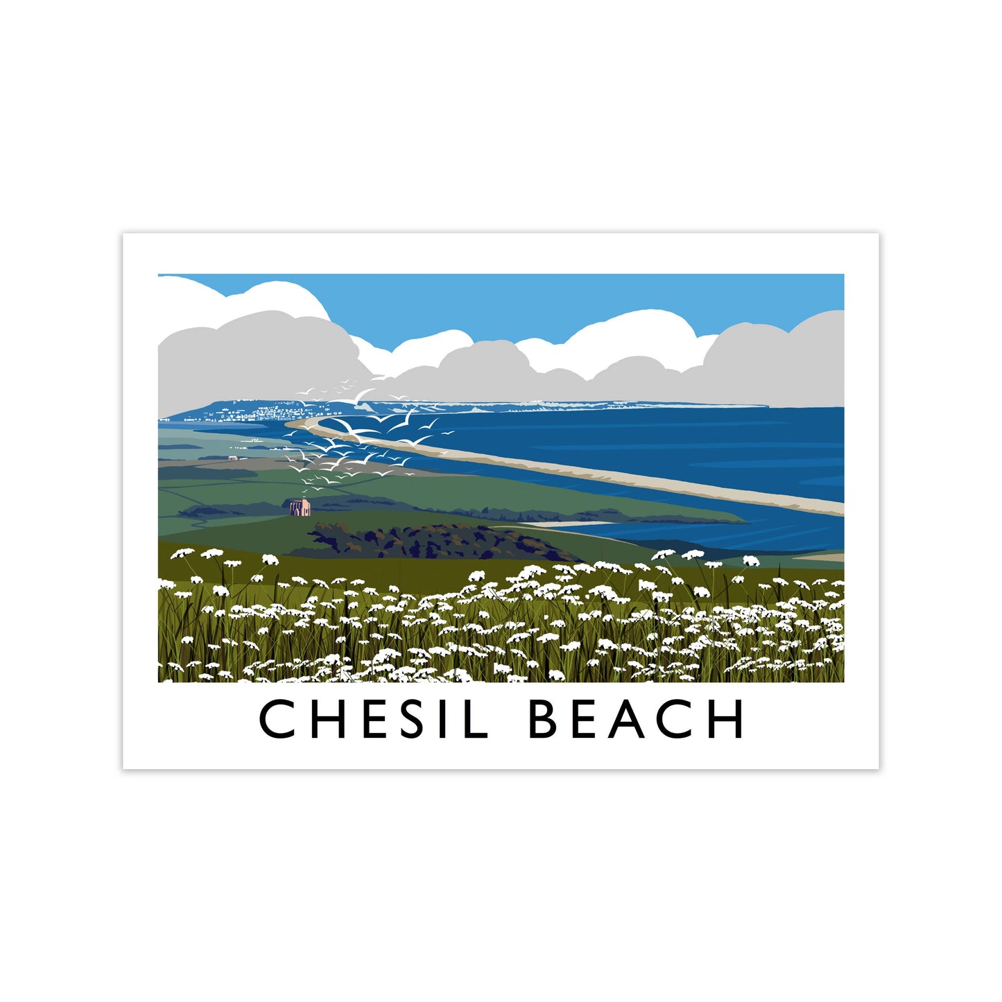 Avelena | Chesil Beach Rahmen Digital Kunstdruck