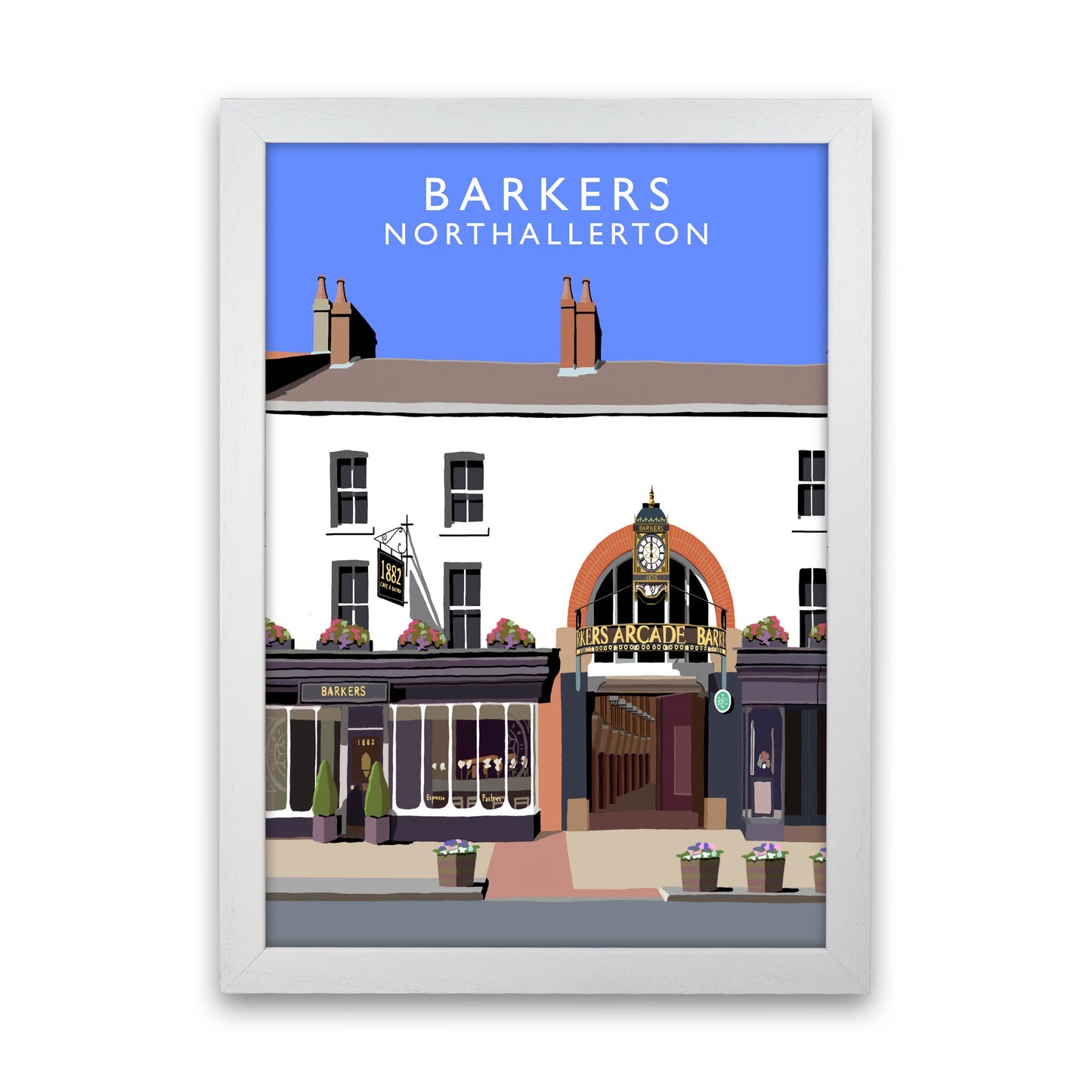 Avelena | Barkers Northallerton Rammet digitale Kunstdruck von Richard O'Neill