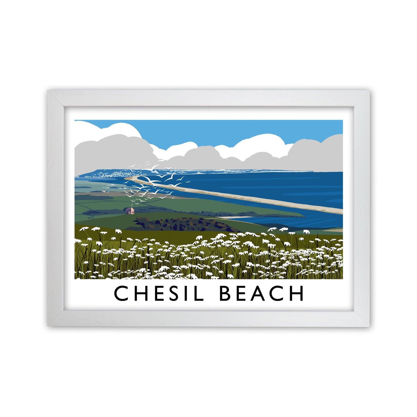 Avelena | Chesil Beach Rahmen Digital Kunstdruck