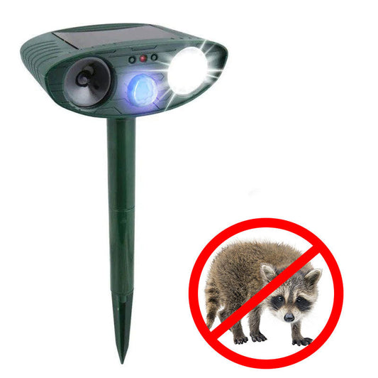 Avelena |  Waschbär Outdoor Ultrasonic Repeller - Solarbetriebener Ultrasonic Tier- und Schädlingabwehr - Befreien Sie sich innerhalb von 48 Stunden von Waschbären