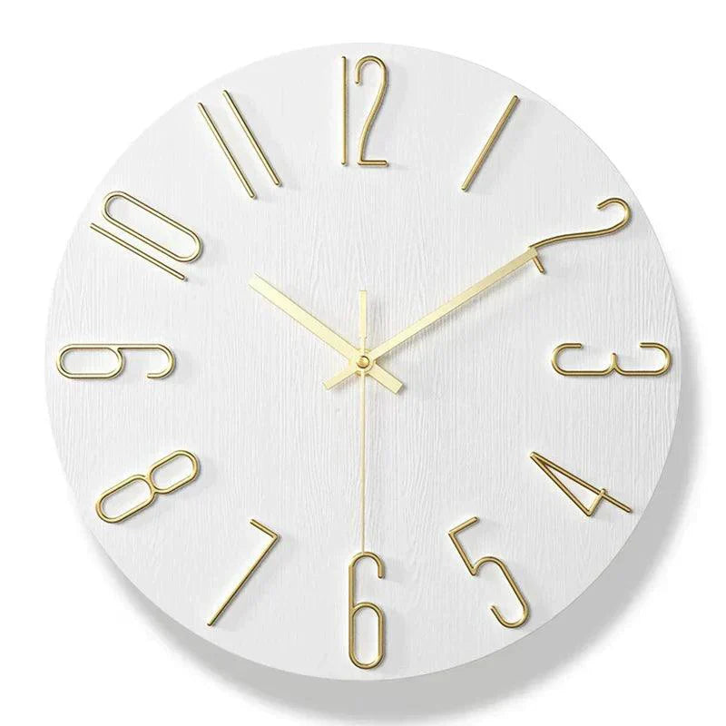 Avelena | Rahmenlose Wanduhr aus Holz – Nordische Minimalistische Stille Uhr für Modernes Wohndekor
