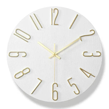 Avelena | Rahmenlose Wanduhr aus Holz – Nordische Minimalistische Stille Uhr für Modernes Wohndekor
