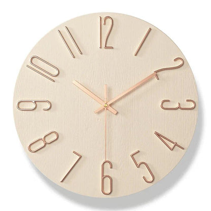 Avelena | Rahmenlose Wanduhr aus Holz – Nordische Minimalistische Stille Uhr für Modernes Wohndekor