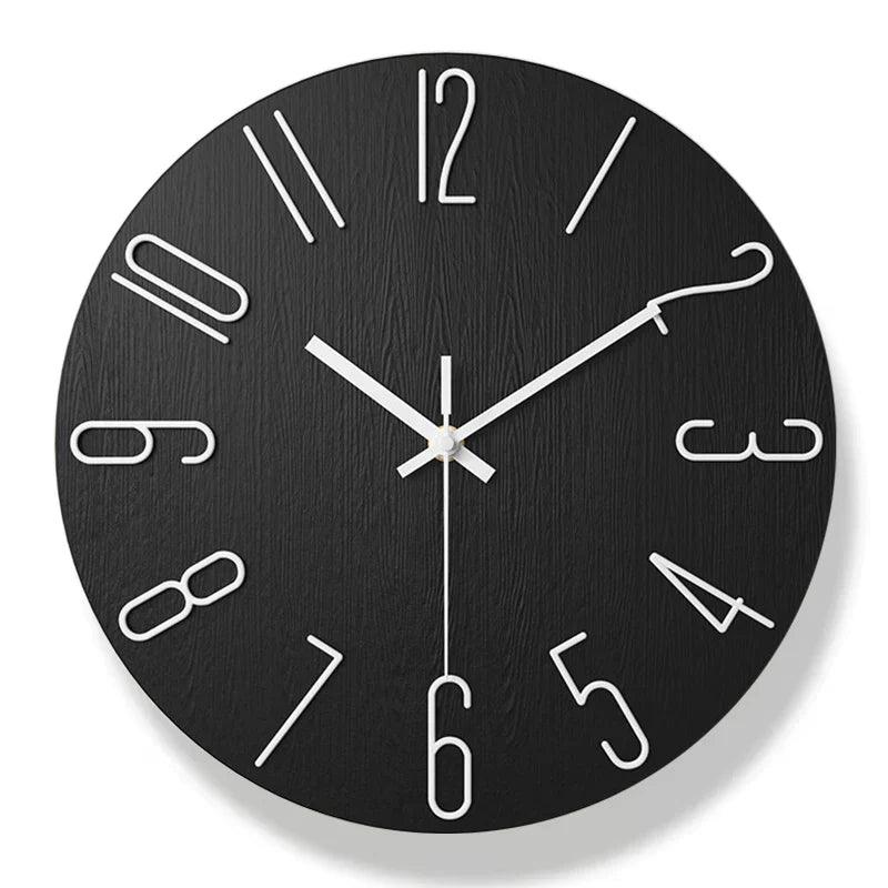 Avelena | Rahmenlose Wanduhr aus Holz – Nordische Minimalistische Stille Uhr für Modernes Wohndekor